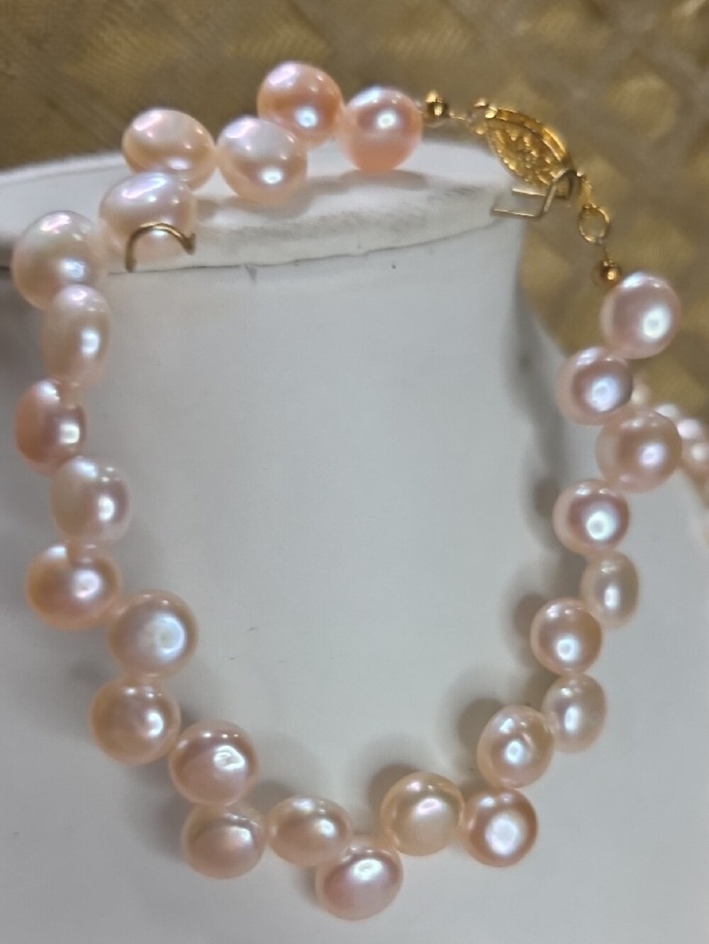 Fancy Pink Freshwater Pearl Necklace and Bracelet Set - 14K Gold Filled - Picture 4 of 11